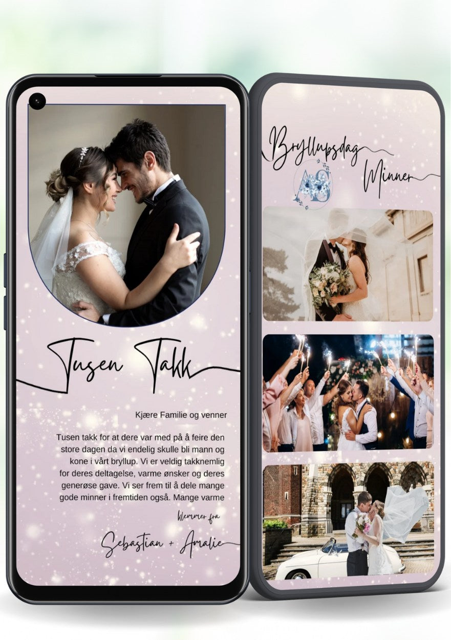 DOBLE TAKKEKORT BRYLLUP