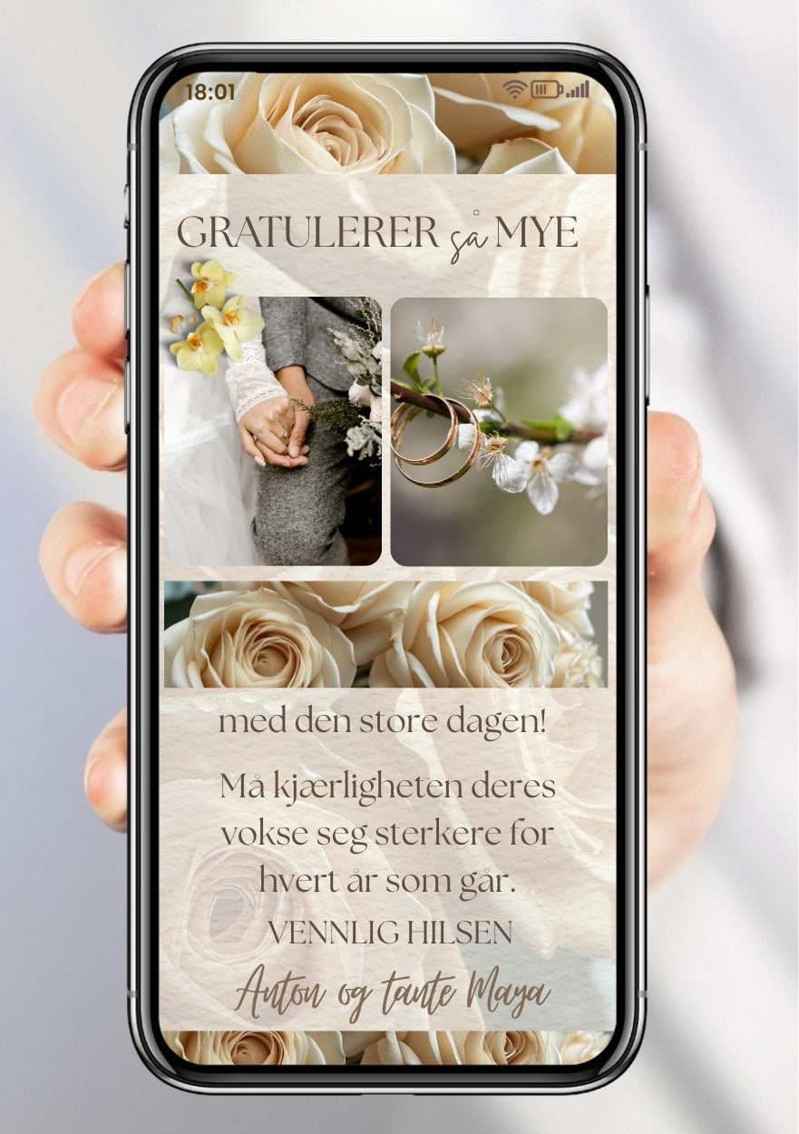 GRATULASJONSKORT TIL BRUDEPAR