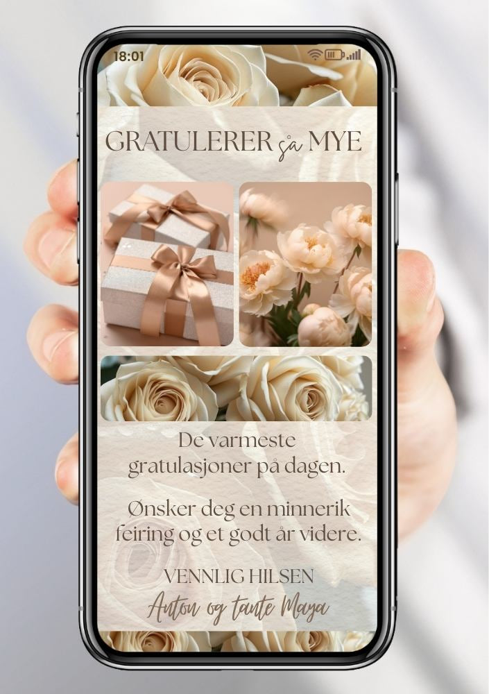 GRATULASJONSKORT BURSDAG