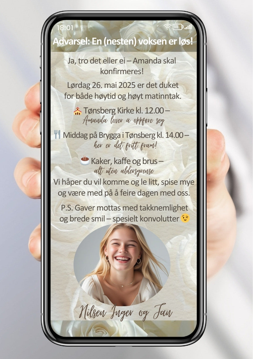 MOBIL INVITASJON KONFIRMASJON