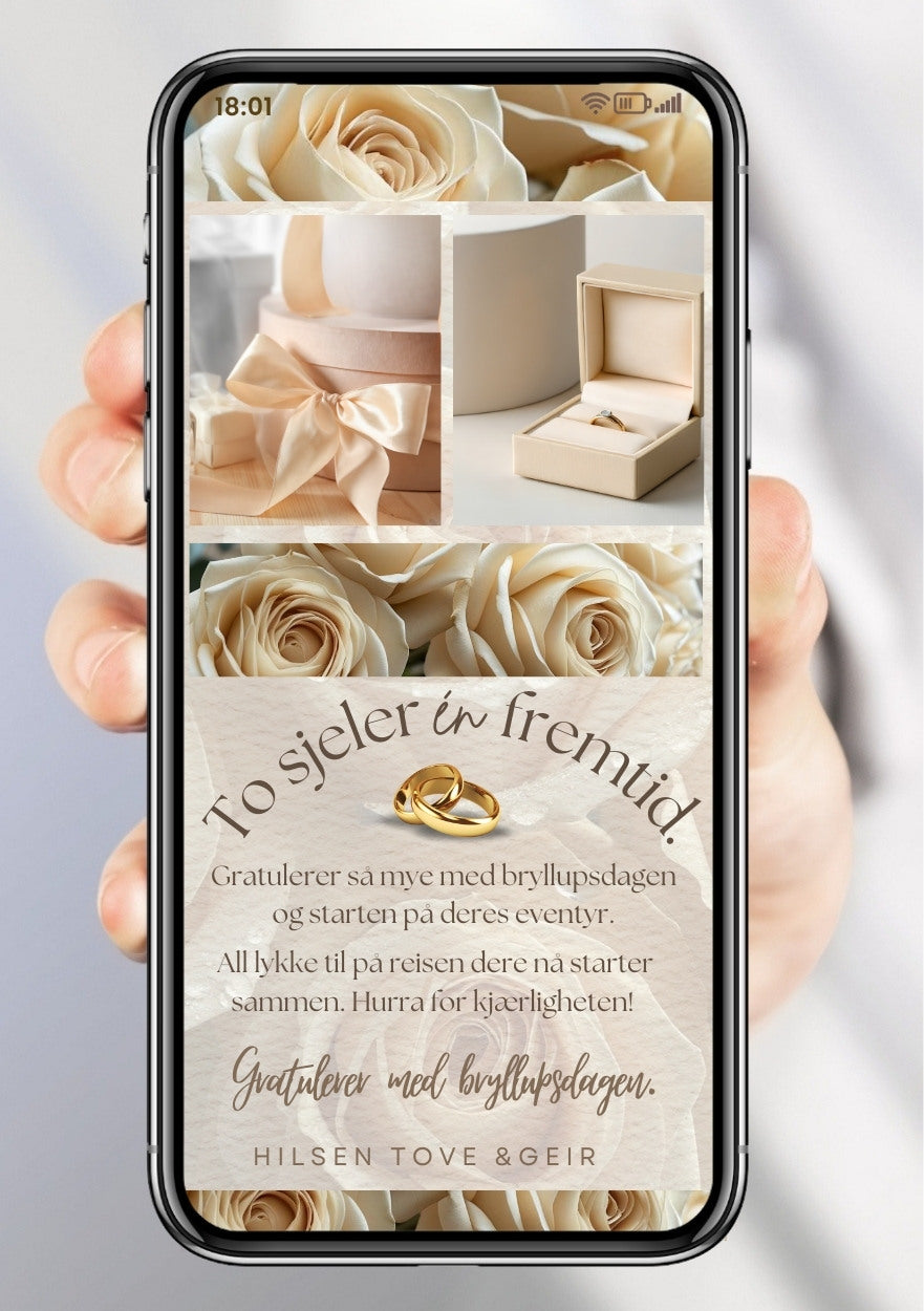 GRATULASJONSKORT TIL BRUDEPAR