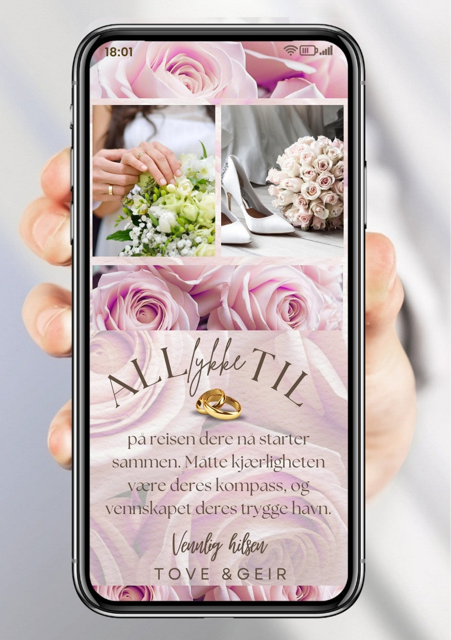 GRATULASJONSKORT TIL BRUDEPAR