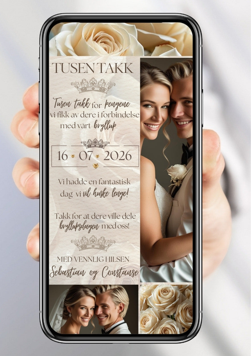 TAKKEKORT BRYLLUP