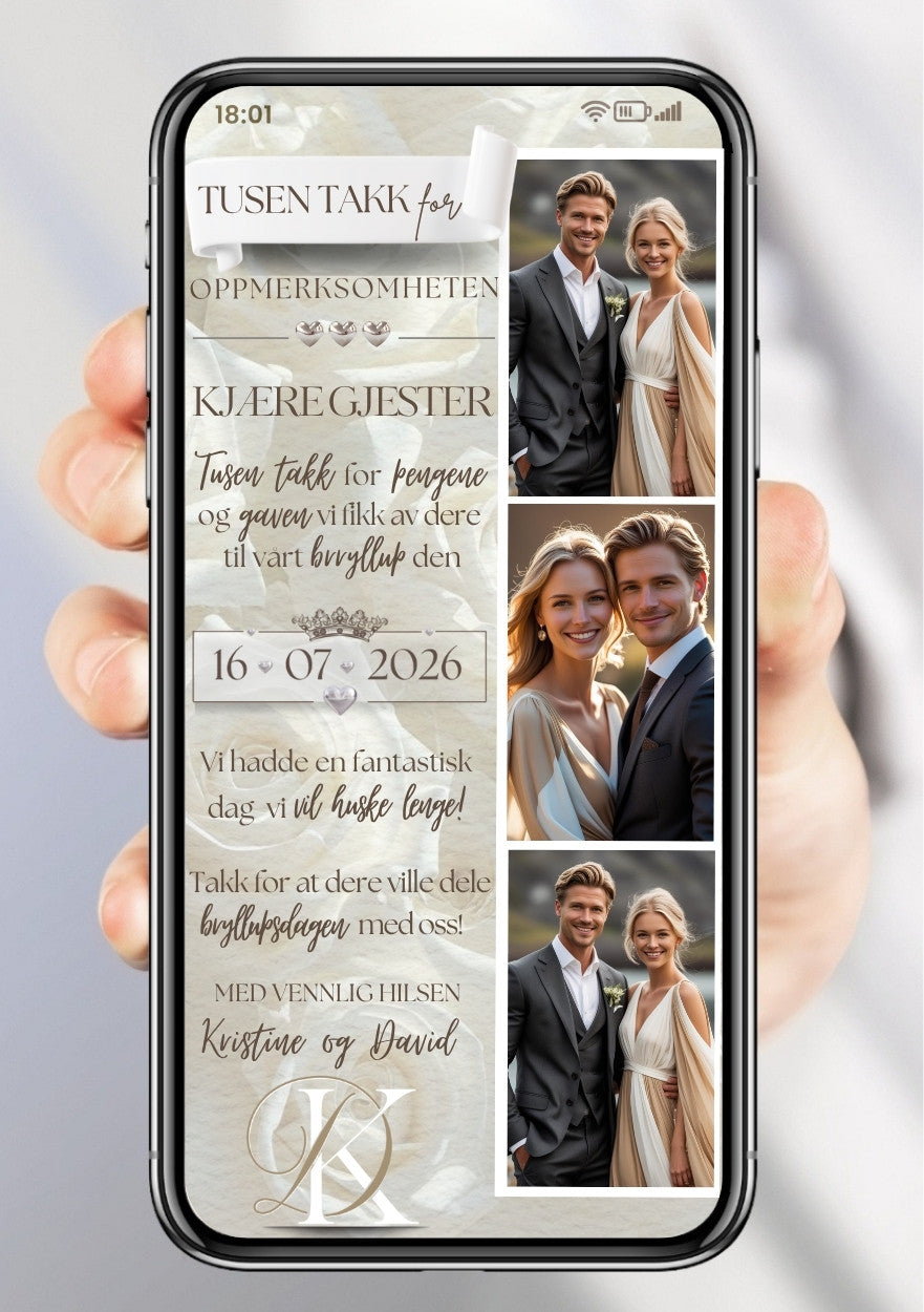 TAKKEKORT BRYLLUP