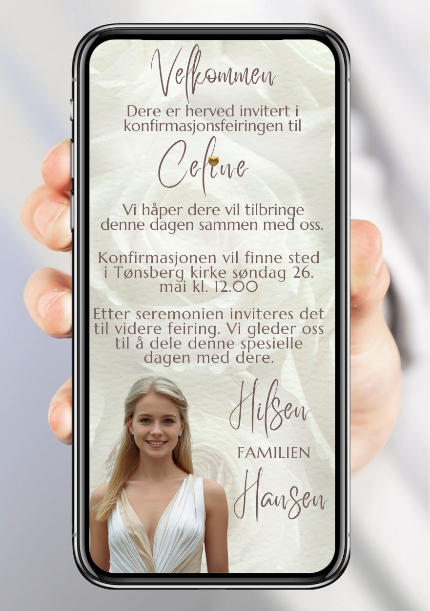 MOBIL INVITASJON KONFIRMASJON