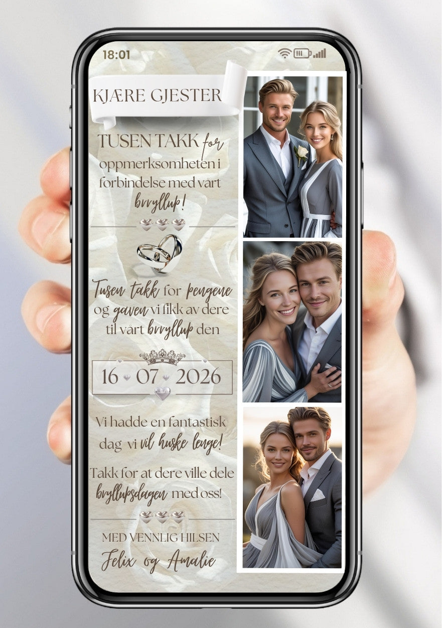 TAKKEKORT BRYLLUP