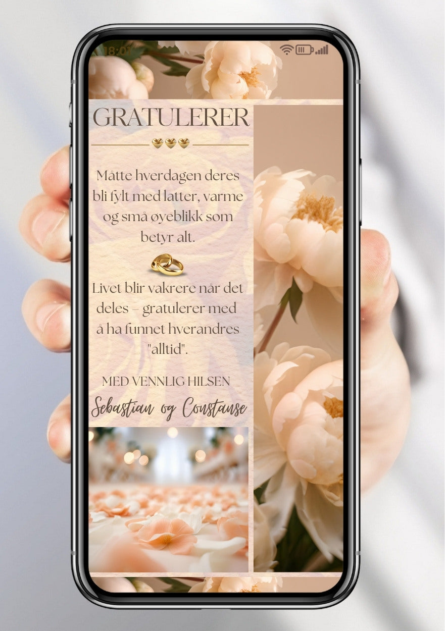 GRATULASJONSKORT TIL BRUDEPAR