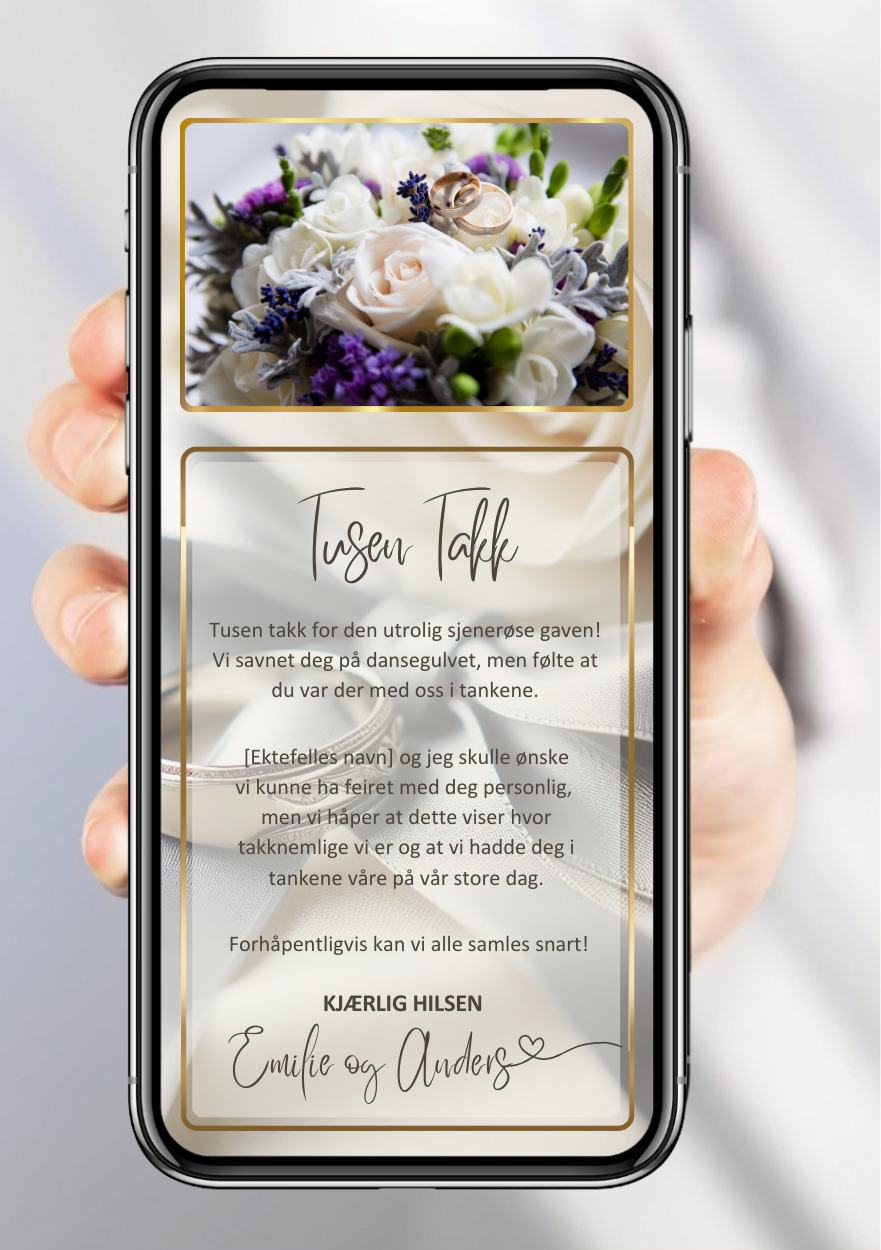 TAKKEKORT BRYLLUP