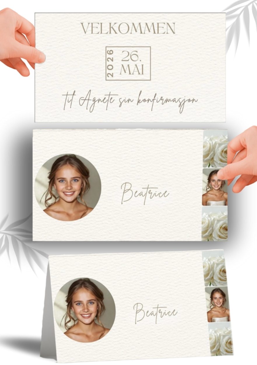 BORDKORT TIL KONFIRMASJON