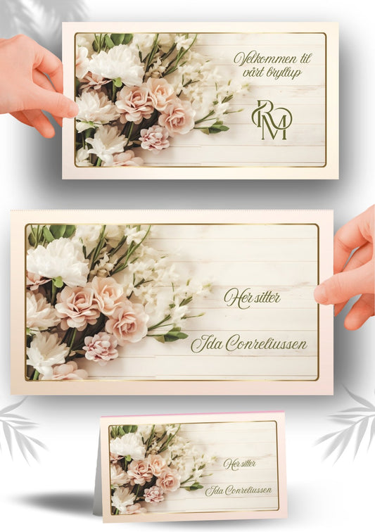 BORDKORT FOR BRYLLUP