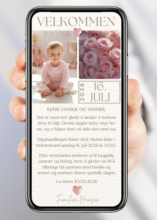 NAVNEFEST OG DÅP INVITASJONER