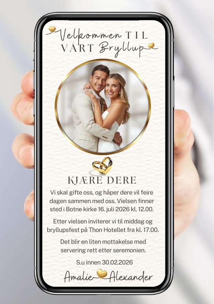 SMS INVITASJON BRYLLUP