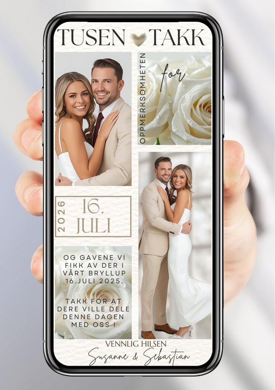 TAKKEKORT BRYLLUP