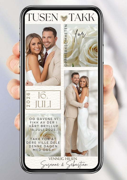 TAKKEKORT BRYLLUP