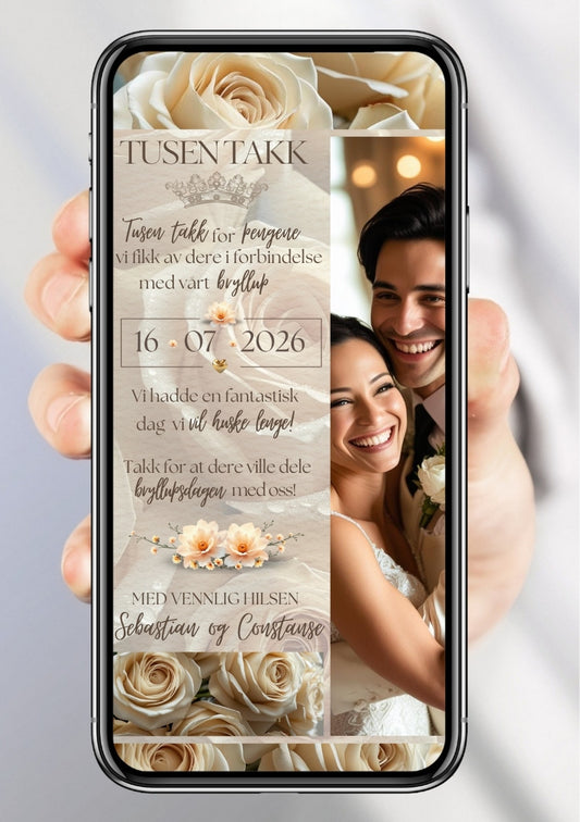 TAKKEKORT BRYLLUP