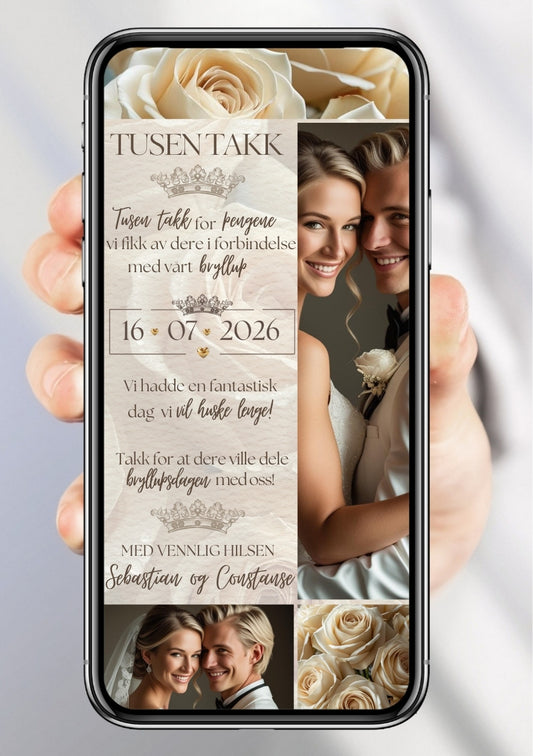 TAKKEKORT BRYLLUP