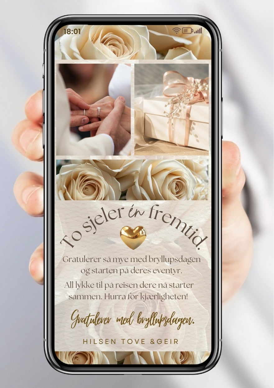 GRATULASJONSKORT TIL BRUDEPAR