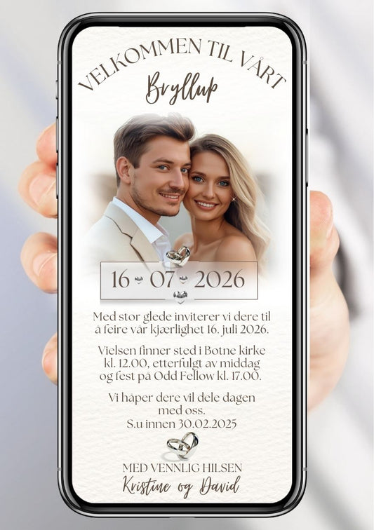 MOBIL BRYLLUP INVITASJON