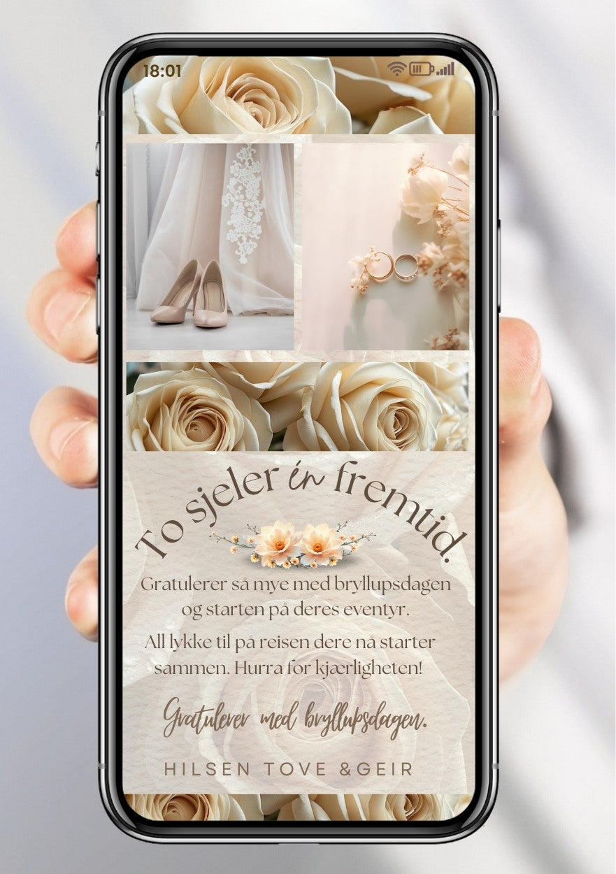 GRATULASJONSKORT TIL BRUDEPAR