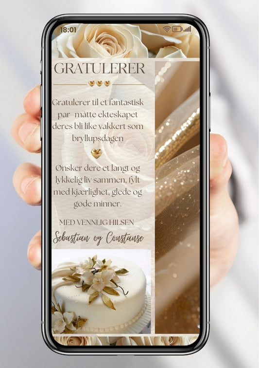 GRATULASJONSKORT TIL BRUDEPAR