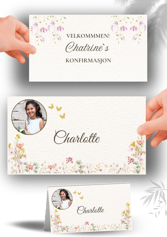 BORDKORT TIL KONFIRMASJON