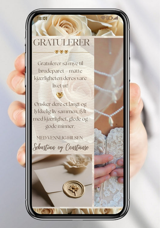 GRATULASJONSKORT TIL BRUDEPAR