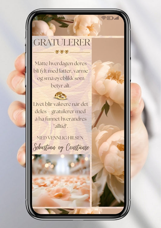 GRATULASJONSKORT TIL BRUDEPAR