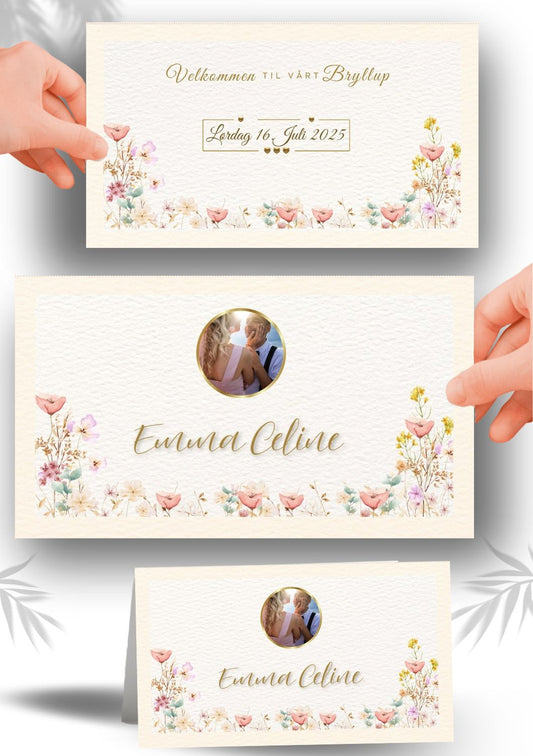 BORDKORT FOR BRYLLUP