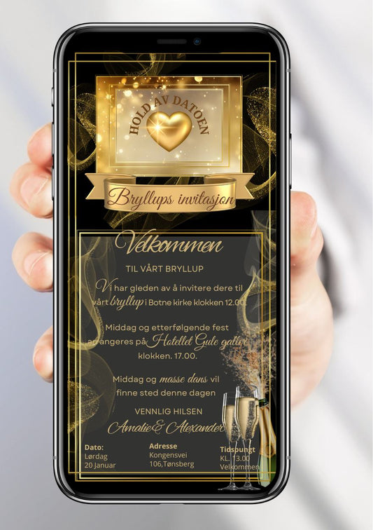 MOBIL BRYLLUP INVITASJON