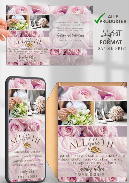 GRATULASJONSKORT TIL BRUDEPAR