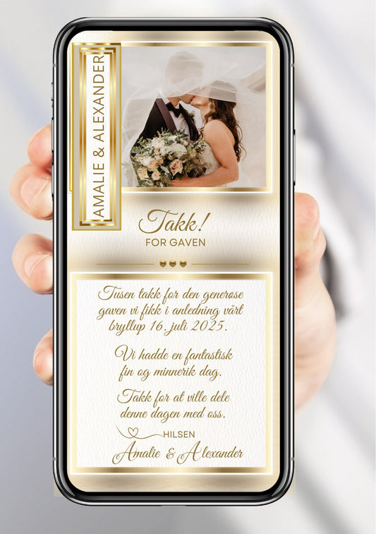 TAKKEKORT BRYLLUP