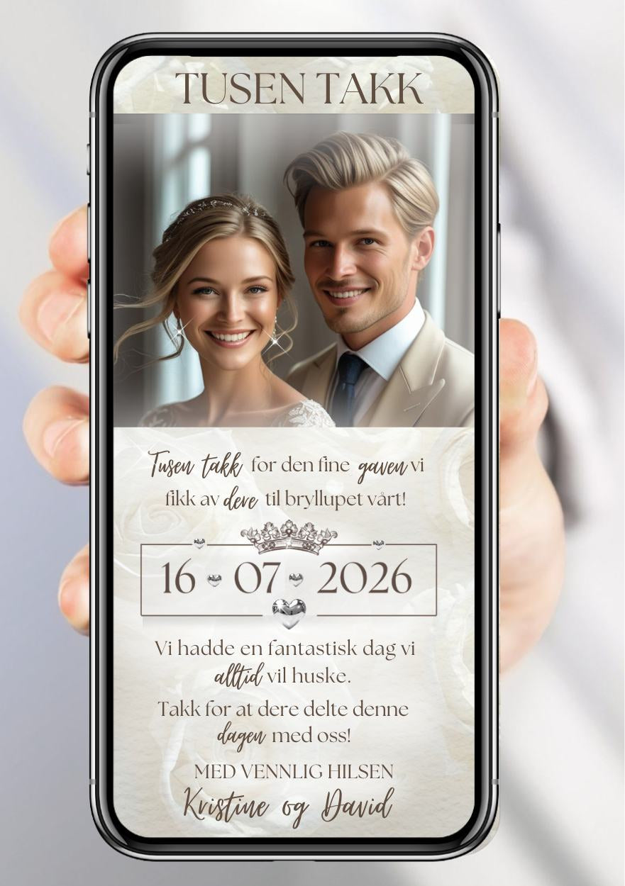 TAKKEKORT BRYLLUP